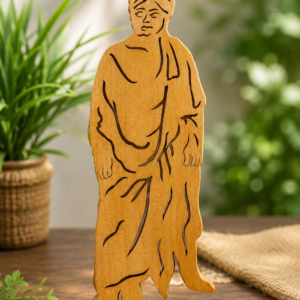 Wooden Swami Vivekananda Tabletop Decor Inspirational Laser-Cut Wooden Showpiece
